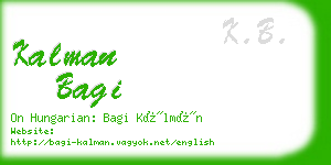 kalman bagi business card